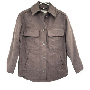 Everlane Women's Size XS Shacket Oversized Shirt Jacket Heather Brown